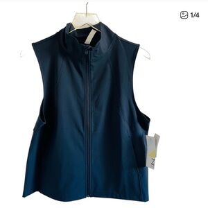 Z by Zella Navy Sleeveless Zip-Up Vest